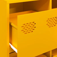 Credenza Giallo Senape 135x39x103,5 cm Acciaio Laminato Freddo 3307176