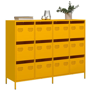 Credenza Giallo Senape 135x39x103,5 cm Acciaio Laminato Freddo 3307176