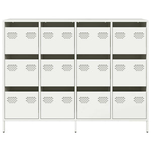 vidaXL Credenza Bianca 135x39x103,5 cm in Acciaio Laminato a Freddo