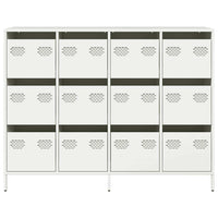Credenza-Buffet-Armadio da cucina Bianca 135x39x103,5 cm in Acciaio Laminato a Freddo