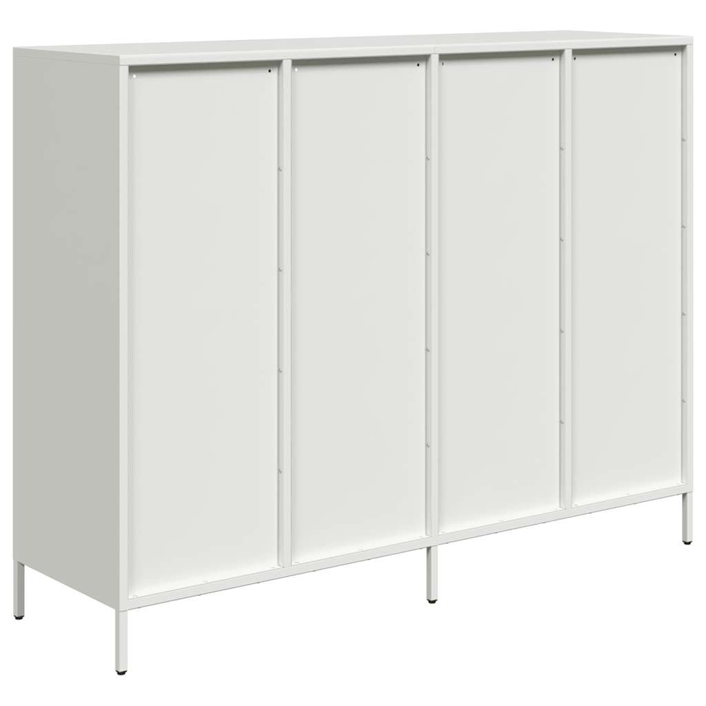 vidaXL Credenza Bianca 135x39x103,5 cm in Acciaio Laminato a Freddo