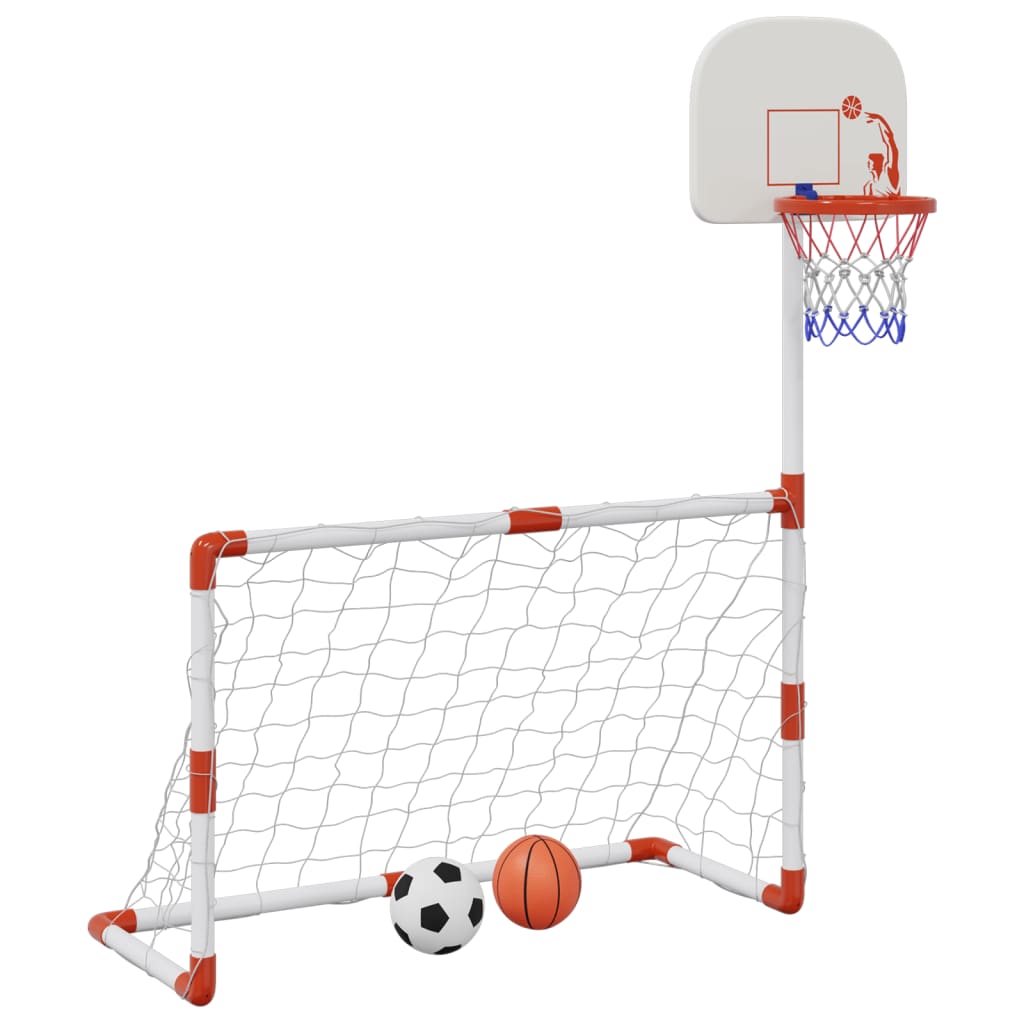 vidaXL Set da Calcio e Basket per Bambini con Palloni 98x50x70 cm