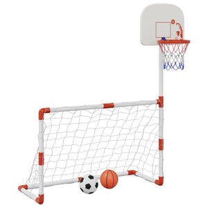 vidaXL Set da Calcio e Basket per Bambini con Palloni 98x50x70 cm