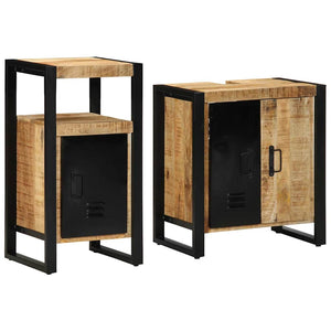 vidaXL Set di mobili per il bagno 2 pcs Legno di mango solido e grezzo