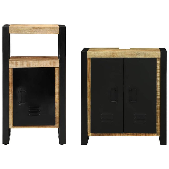 vidaXL Set di mobili per il bagno 2 pcs Legno di mango solido e grezzo