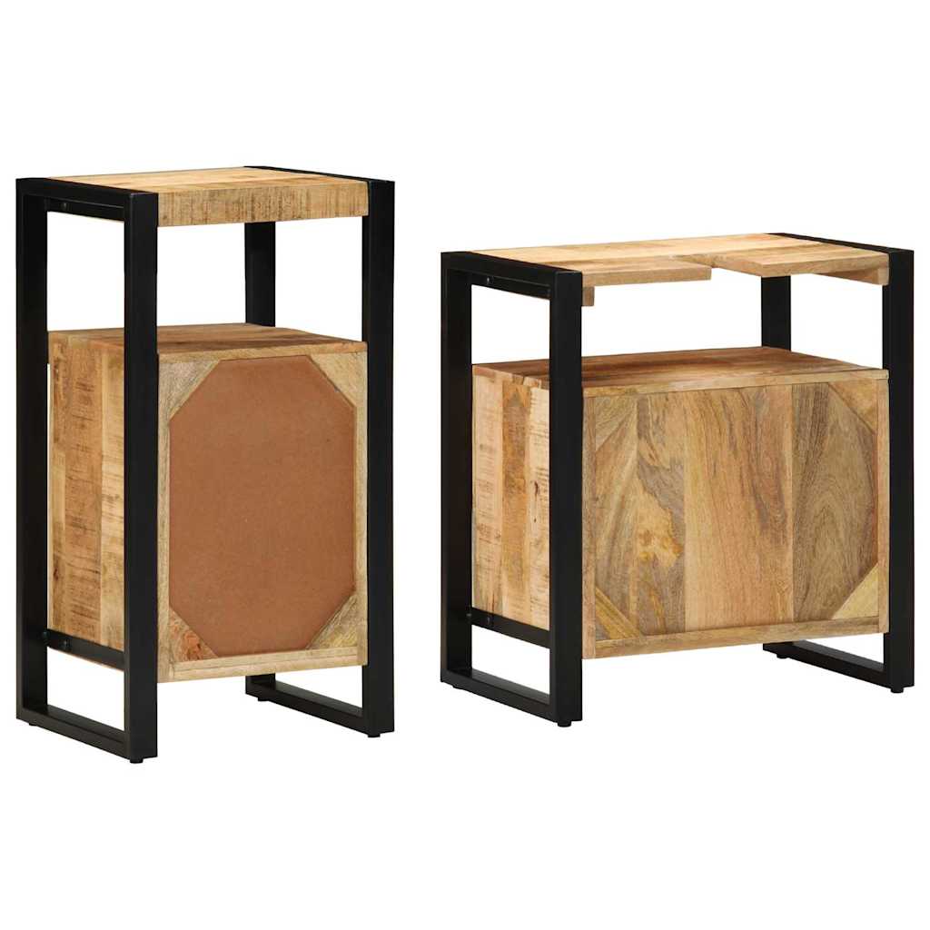 vidaXL Set di mobili per il bagno 2 pcs Legno di mango solido e grezzo