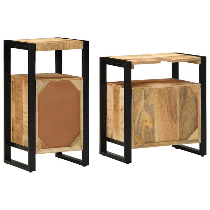 vidaXL Set di mobili per il bagno 2 pcs Legno di mango solido e grezzo