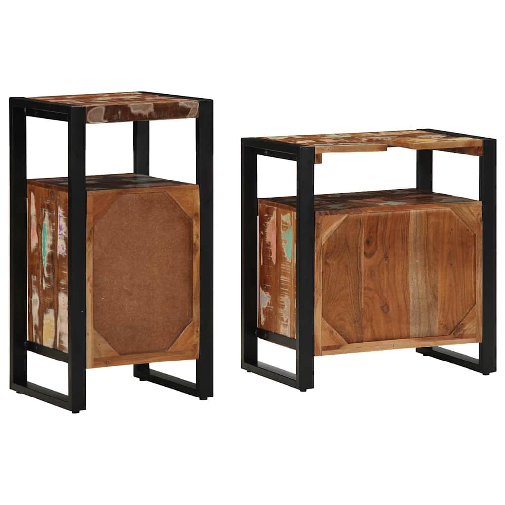 vidaXL Set di mobili per il bagno 2 pcs legno massello di riciclo