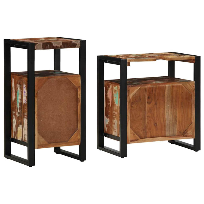 vidaXL Set di mobili per il bagno 2 pcs legno massello di riciclo