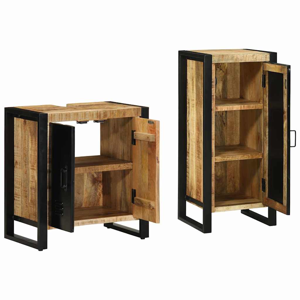 vidaXL Set di mobili per il bagno 2 pcs Legno di mango massello