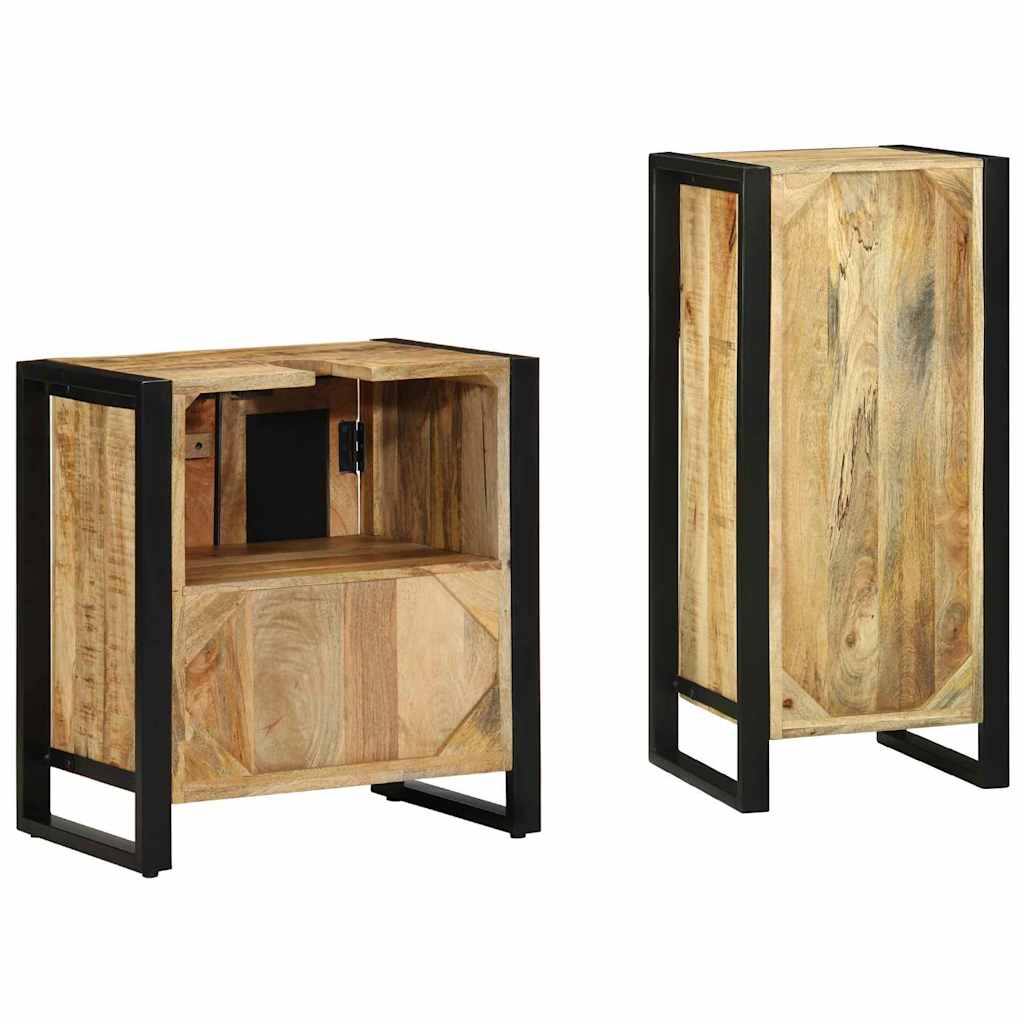 vidaXL Set di mobili per il bagno 2 pcs Legno di mango massello