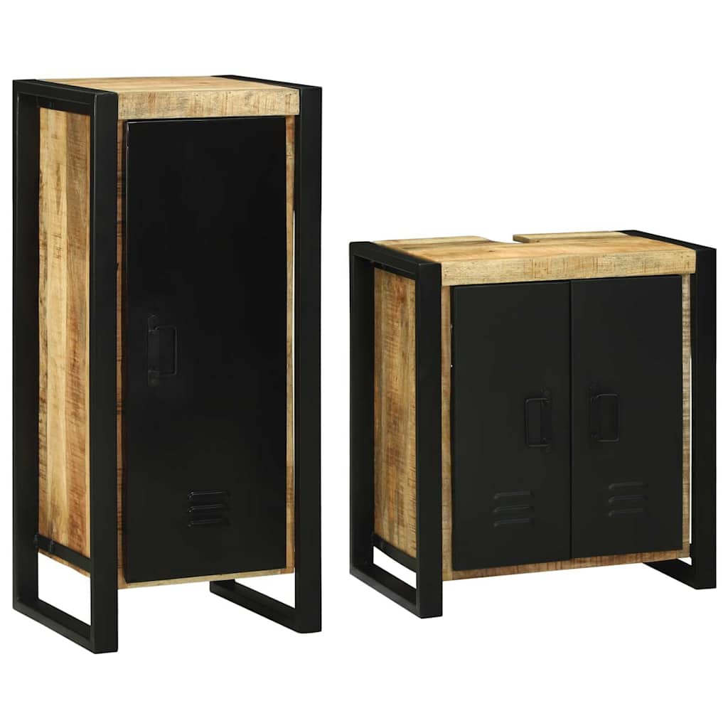 vidaXL Set di mobili per il bagno 2 pcs Legno di mango massello