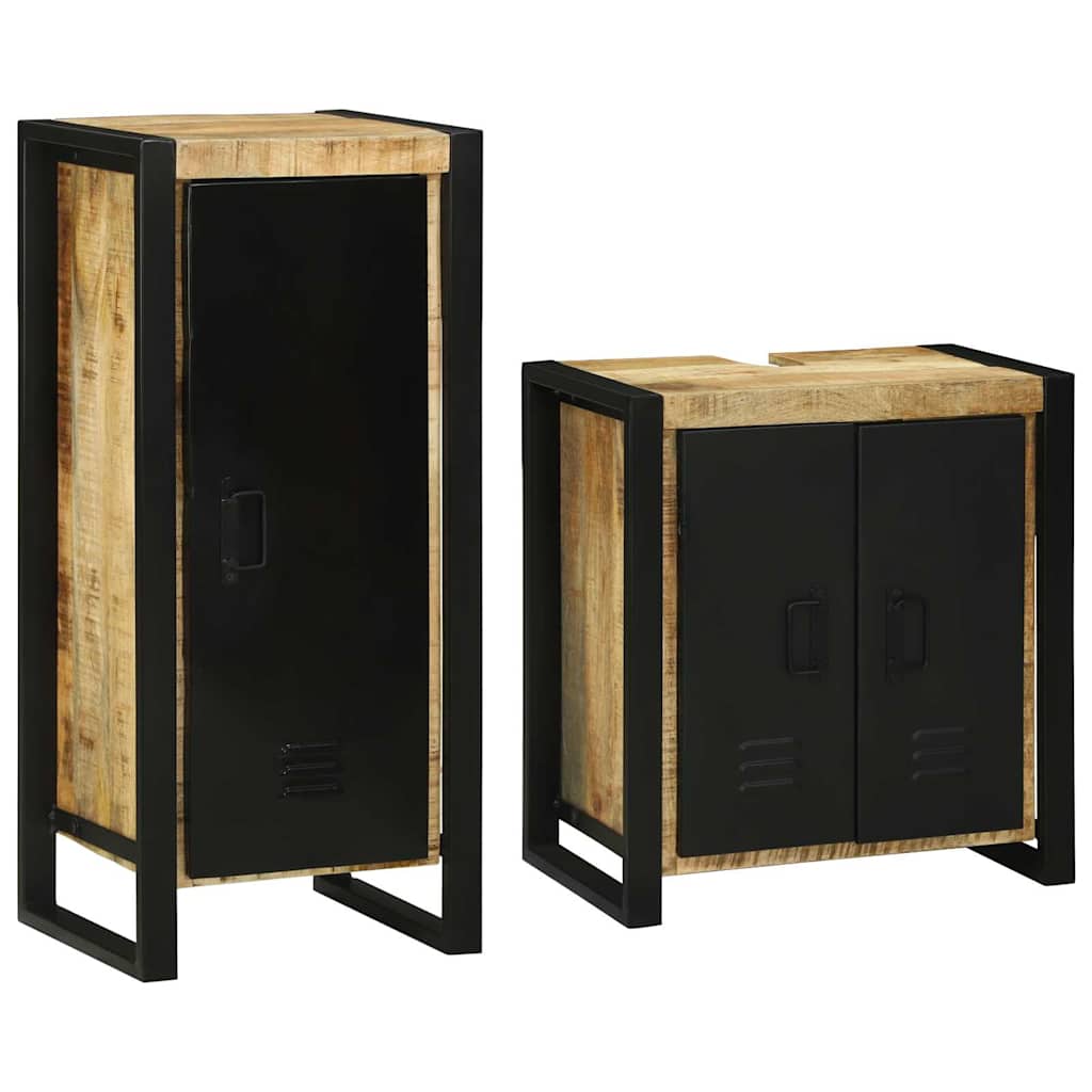 vidaXL Set di mobili per il bagno 2 pcs Legno di mango massello