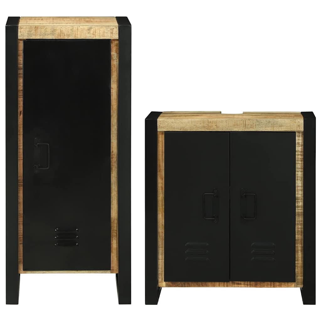 vidaXL Set di mobili per il bagno 2 pcs Legno di mango massello