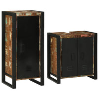 vidaXL Set di mobili per il bagno 2 pcs Legno massello riciclato