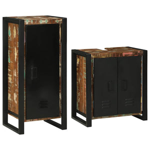 vidaXL Set di mobili per il bagno 2 pcs Legno massello riciclato