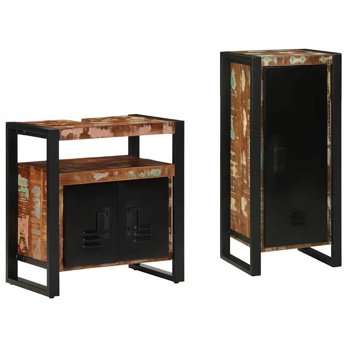 vidaXL Set di mobili per il bagno 2 pcs Legno massello riciclato