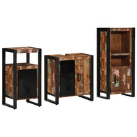 vidaXL Set di mobili per il bagno 3 pcs Legno massello riciclato
