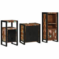 vidaXL Set di mobili per il bagno 3 pcs Legno massello riciclato