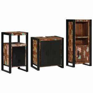 vidaXL Set di mobili per il bagno 3 pcs Legno massello riciclato