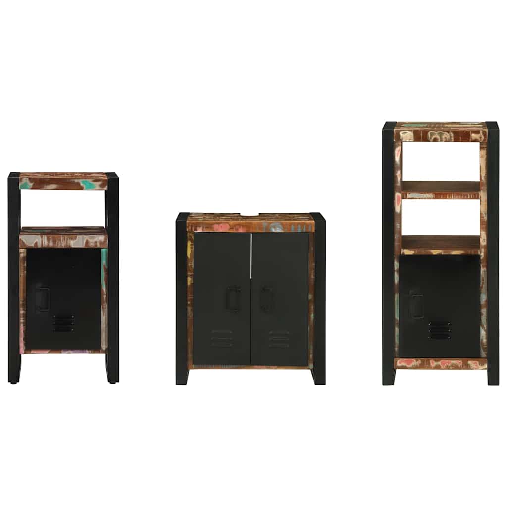 vidaXL Set di mobili per il bagno 3 pcs Legno massello riciclato