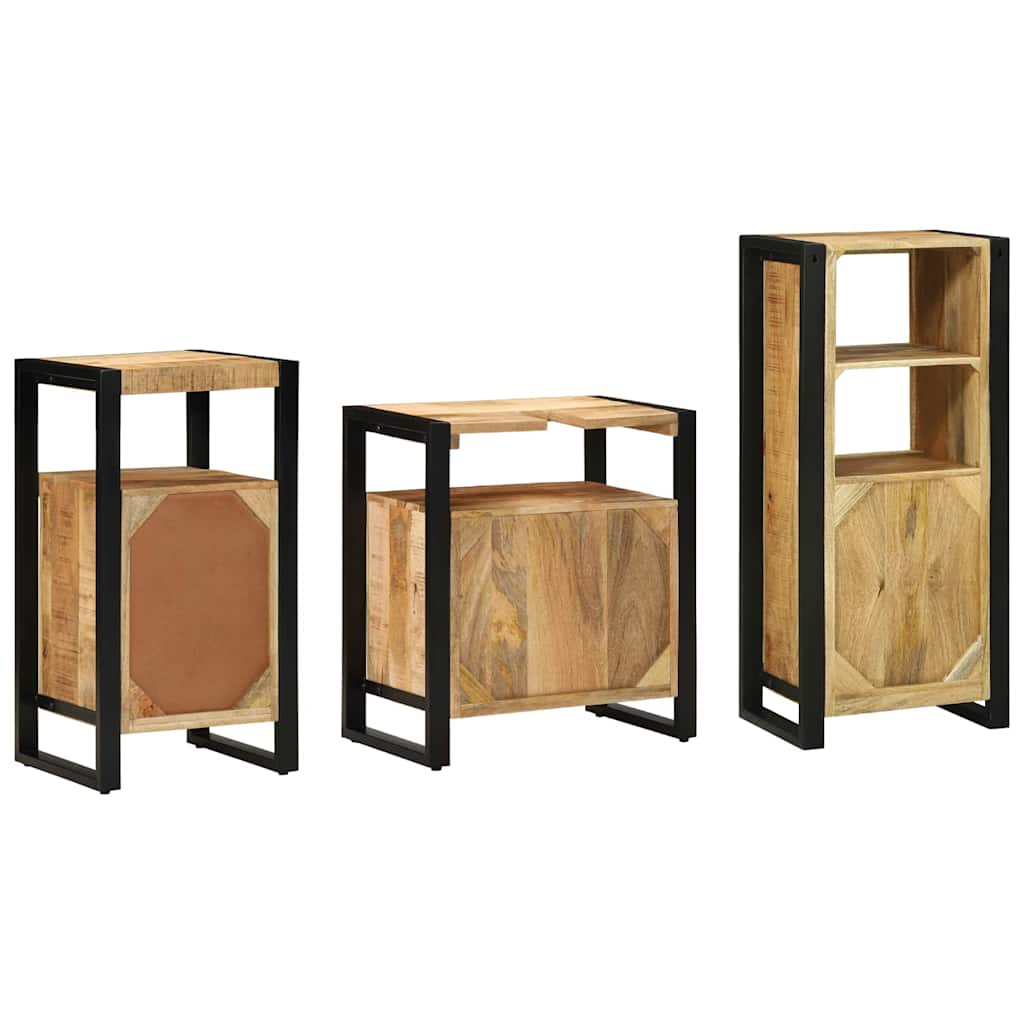 vidaXL Set di mobili per il bagno 3 pcs Legno di mango massello