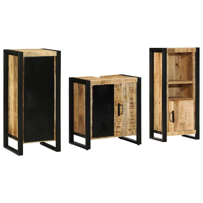 vidaXL Set di mobili per il bagno 3 pcs Legno di mango massello
