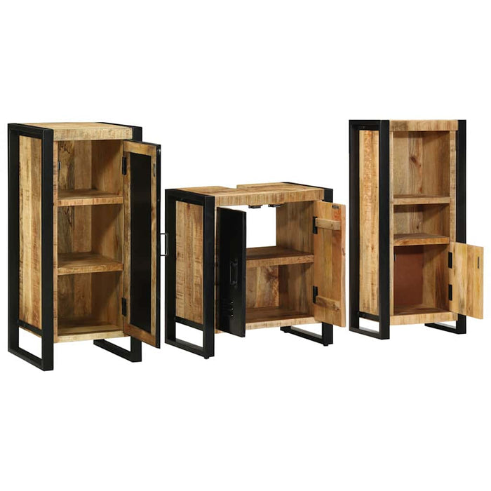 vidaXL Set di mobili per il bagno 3 pcs Legno di mango massello