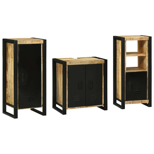 vidaXL Set di mobili per il bagno 3 pcs Legno di mango massello