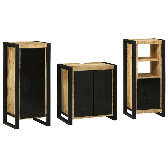 vidaXL Set di mobili per il bagno 3 pcs Legno di mango massello