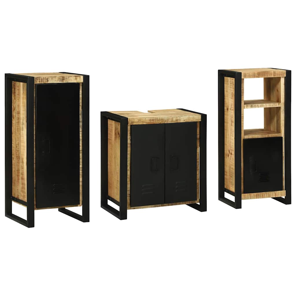 vidaXL Set di mobili per il bagno 3 pcs Legno di mango massello