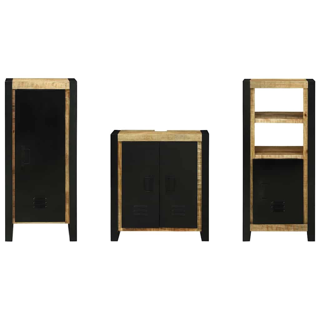 vidaXL Set di mobili per il bagno 3 pcs Legno di mango massello