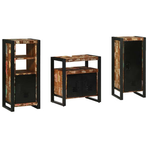 vidaXL Set di mobili per il bagno 3 pcs Legno massello riciclato