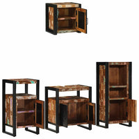 vidaXL Set di mobili per il bagno 4 pcs Legno massello riciclato