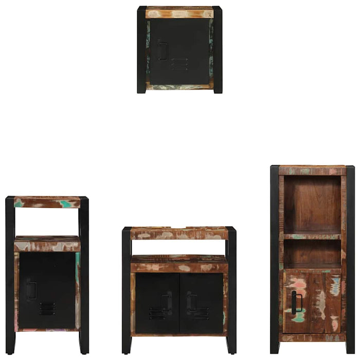 vidaXL Set di mobili per il bagno 4 pcs Legno massello riciclato