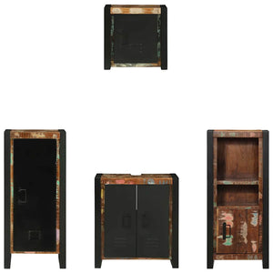 vidaXL Set di mobili per il bagno 4 pcs Legno massello riciclato