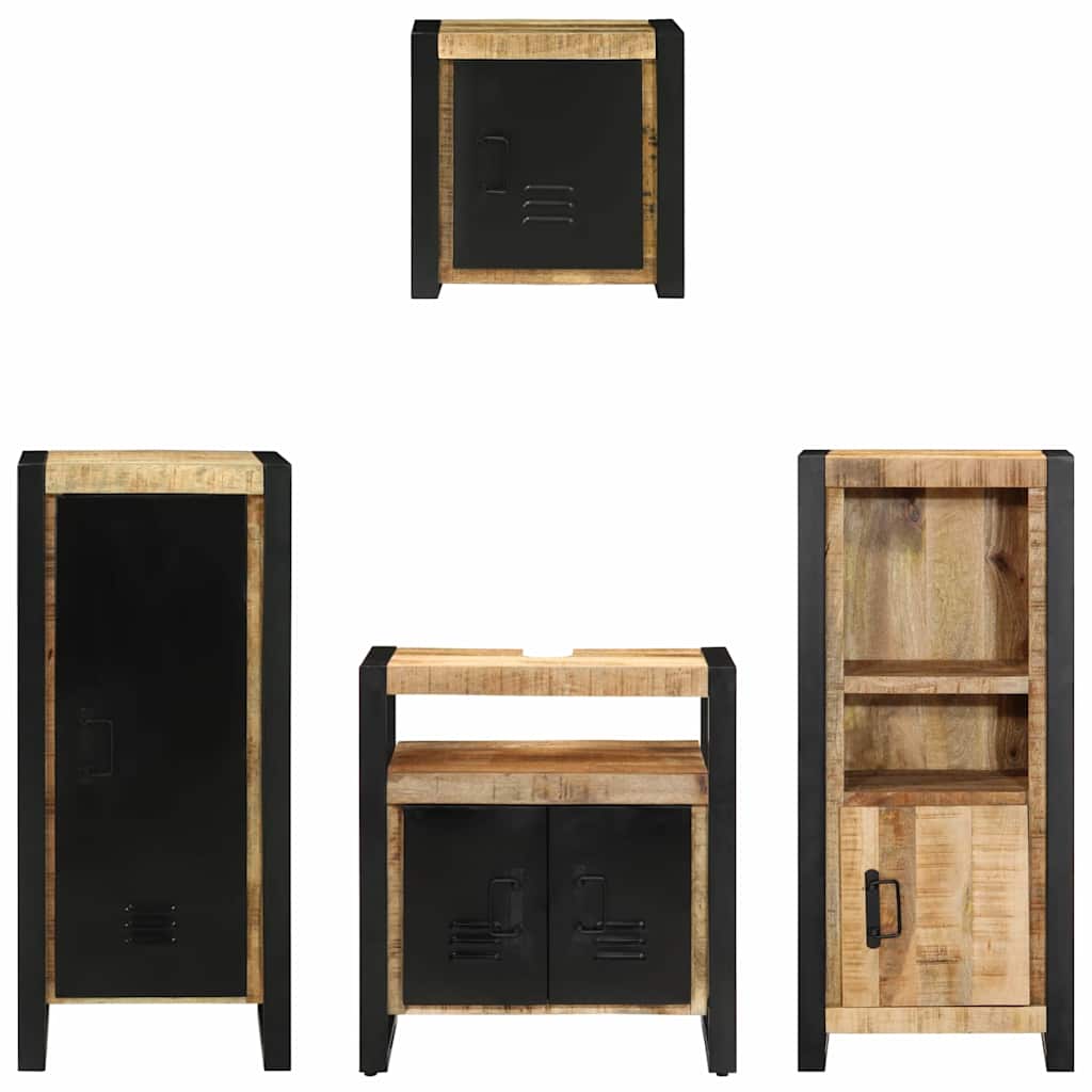 vidaXL Set di mobili per il bagno 4 pcs Legno di mango massello