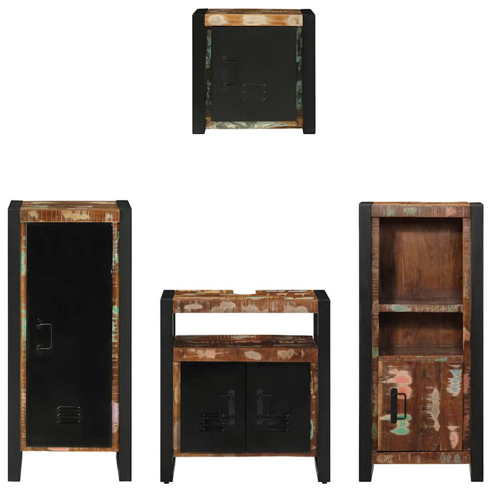 vidaXL Set di mobili per il bagno 4 pcs Legno massello riciclato