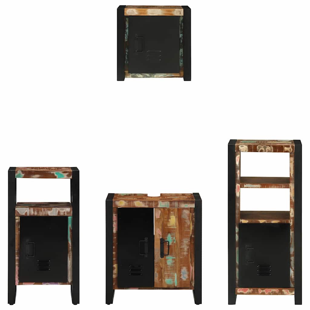 vidaXL Set di mobili per il bagno 4 pcs Legno massello riciclato
