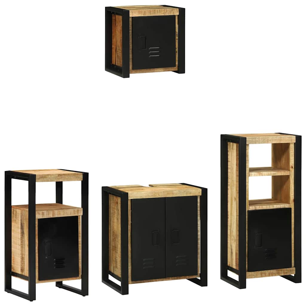 vidaXL Set di mobili per il bagno 4 pcs Legno di mango massello