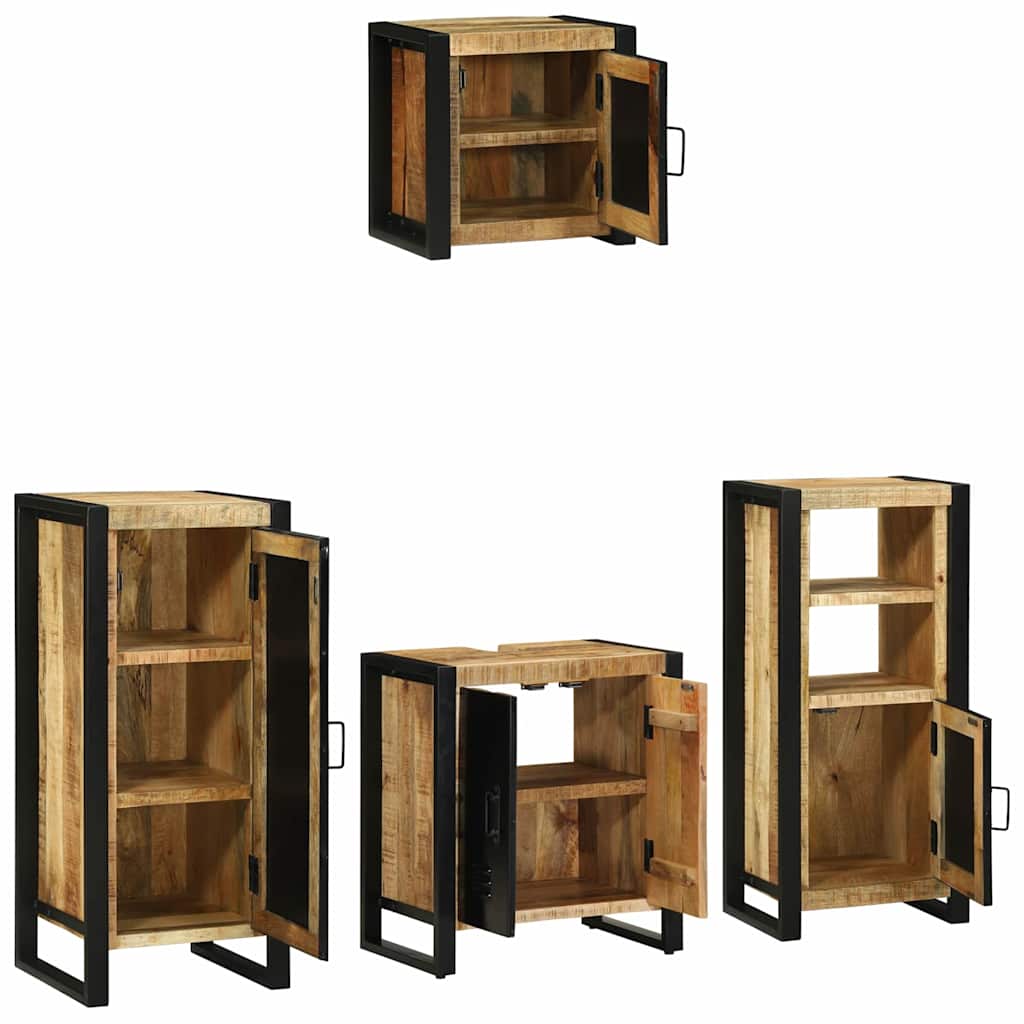 vidaXL Set di mobili per il bagno 4 pcs Legno di mango massello
