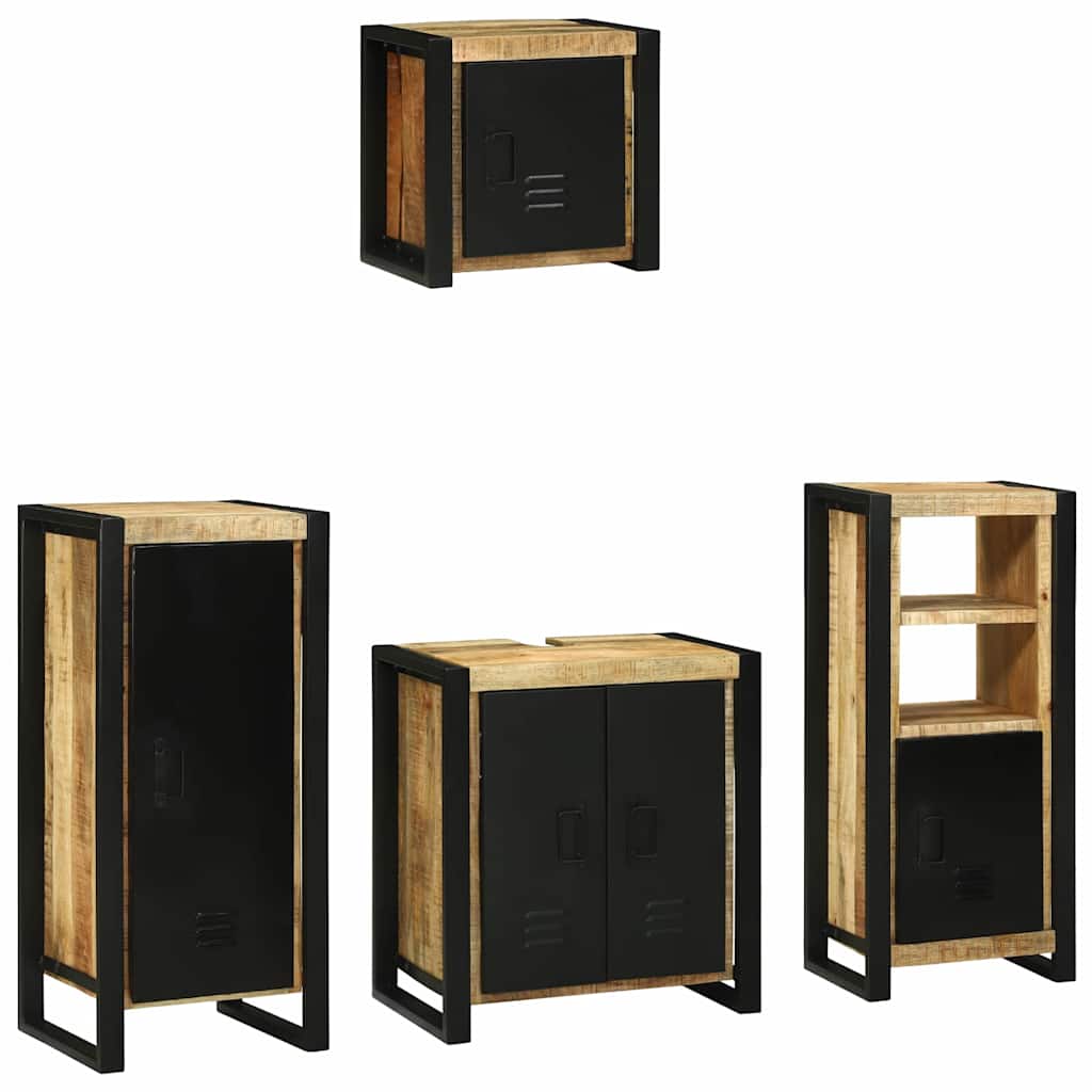 vidaXL Set di mobili per il bagno 4 pcs Legno di mango massello