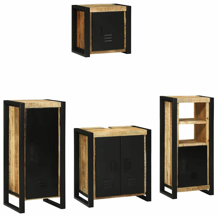 vidaXL Set di mobili per il bagno 4 pcs Legno di mango massello