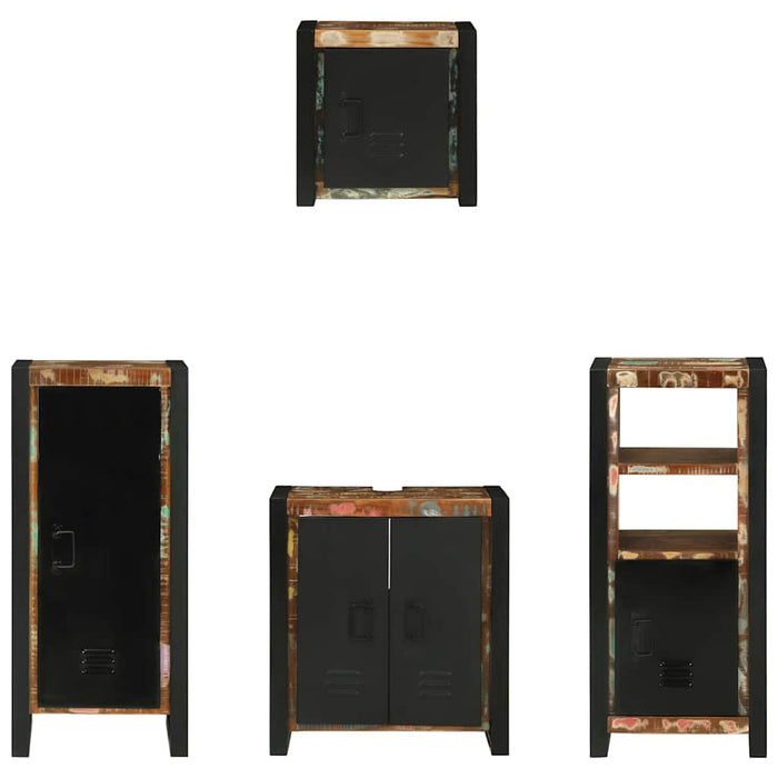 vidaXL Set di mobili per il bagno 4 pcs Legno massello riciclato