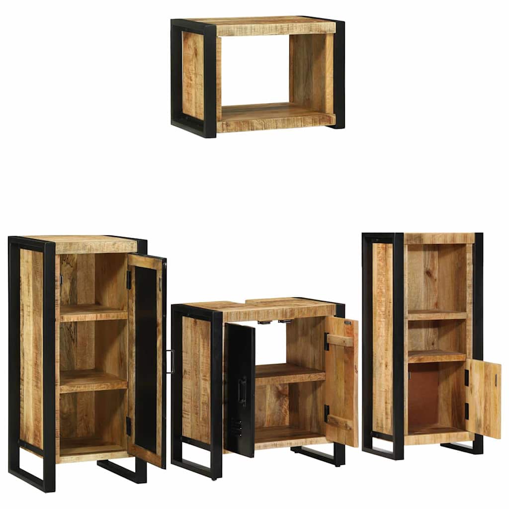 Set di mobili per il bagno 4 pcs Legno di mango massello