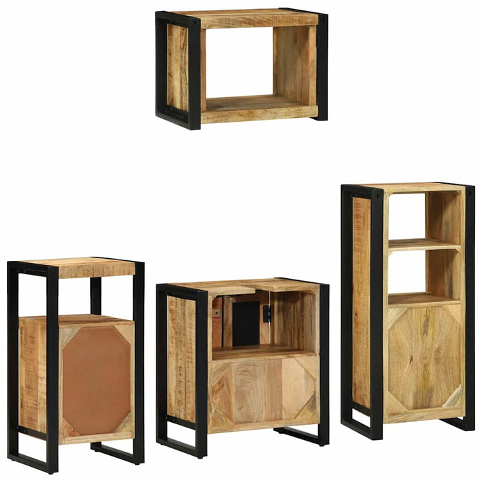 vidaXL Set di mobili per il bagno 4 pcs Legno di mango massello