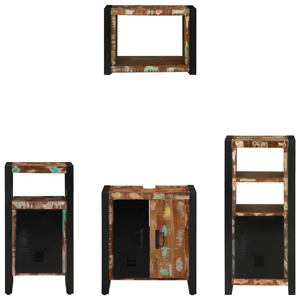 vidaXL Set di mobili per il bagno 4 pcs Legno massello riciclato