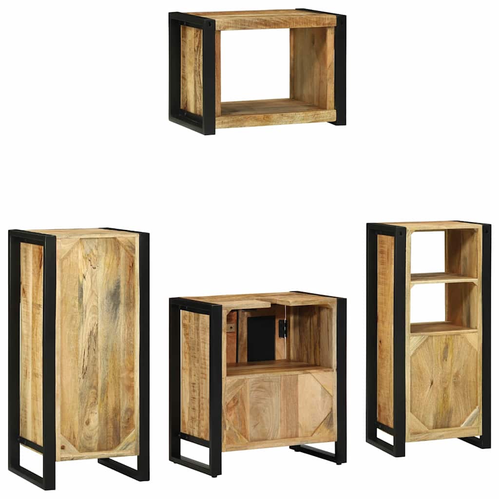 vidaXL Set di mobili per il bagno 4 pcs Legno di mango massello