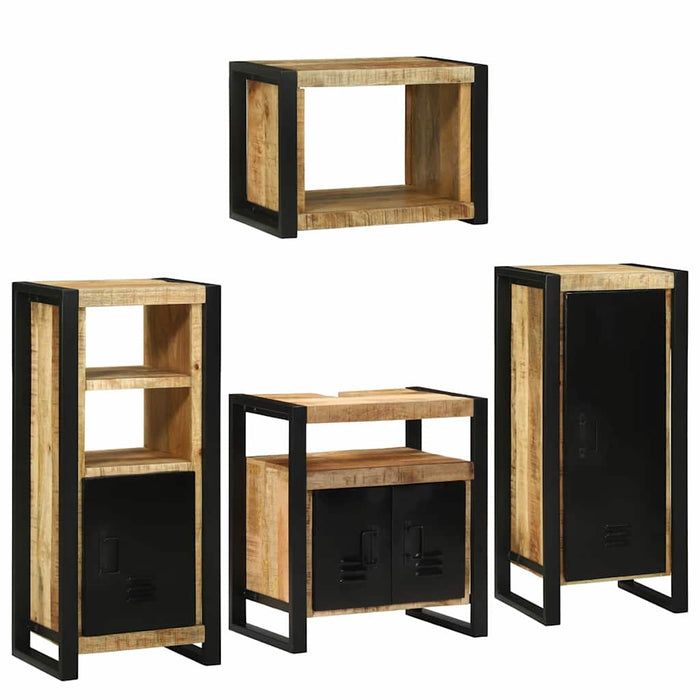 vidaXL Set di mobili per il bagno 4 pcs Legno di mango massello