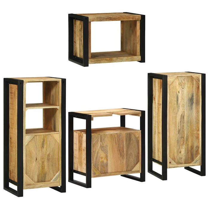 vidaXL Set di mobili per il bagno 4 pcs Legno di mango massello